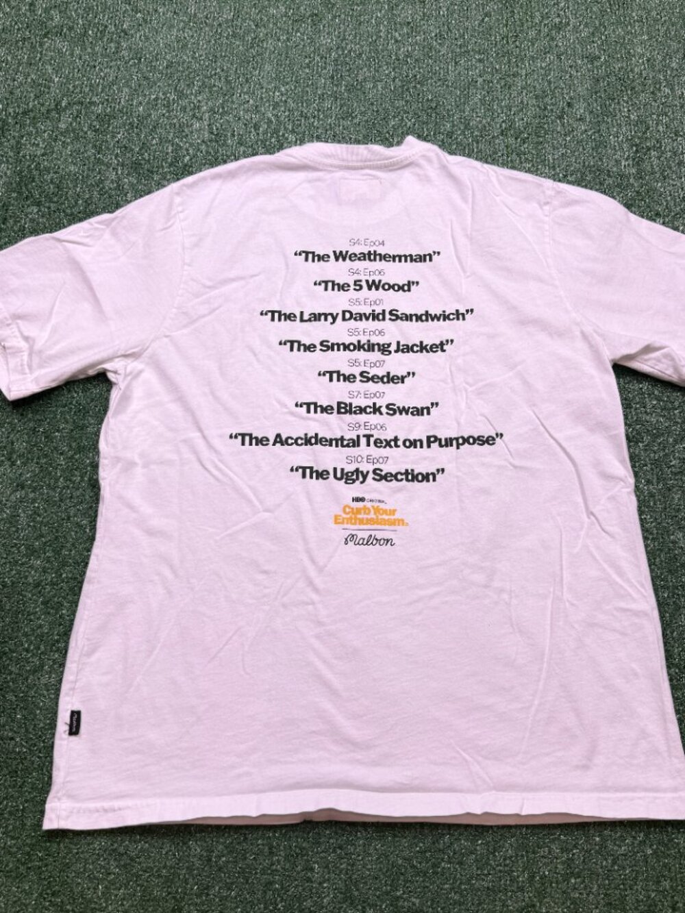 Malbon Golf x Curb Your Enthusiasm T Shirt Mens Size S White Short Sleeve Tee - Picture 6 of 9